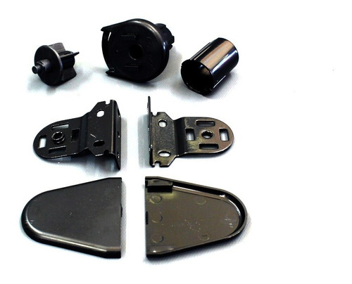 Kit SL10 Rollease para caño de 38 mm completo: Mecanismo-Buje de cola-Soportes metálicos. Tapas plásticas - Color: NEGRO.