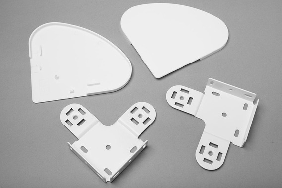 Juego de soportes metálicos dobles para SL10 o VTX10 con tapas plásticas - Color: BLANCO.